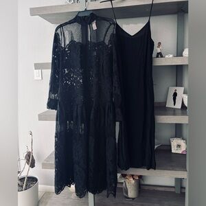 H&M Black Lace Overlay Dress with Black Slip Zimmerman style “SOLD OUT “